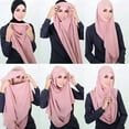 thumbnail image 4 of Muslim Jersey Hijab Scarf Women Double Loop Instant Scarf Femme Musulman Islamic Headscarf Cotton Shawl Wrap Bandana 180*85cm (19,180-85cm), 4 of 7