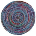 thumbnail image 2 of SAFAVIEH Braided Jeanie Geometric Cotton Reversible Area Rug, Blue/Red, 4' x 4' Round, 2 of 7