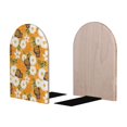 thumbnail image 2 of Lsque White Floral and Butterflies Printed Wood Bookends,Non-Skid Bookend for Shelves,Heavy Duty Support Bookends,Non-Slip Foam Pads for Office, Home, and Library,1 Pair, 2 of 8