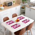 thumbnail image 2 of Rose Pink Glitter Print Placemats Set of 4 Kitchen Dining Table 18"x12" Shoes Place Mats Diamond Print Table Place Mats Pastel Decor Washable Fabric Decoration Table Mats Placemat(No Glitter), 2 of 3