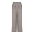thumbnail image 5 of Lilgiuy Women's Casual High Waist Style Pants Loose Washed Cotton Linen Wide Leg Pants for Office Work Business, 5 of 5