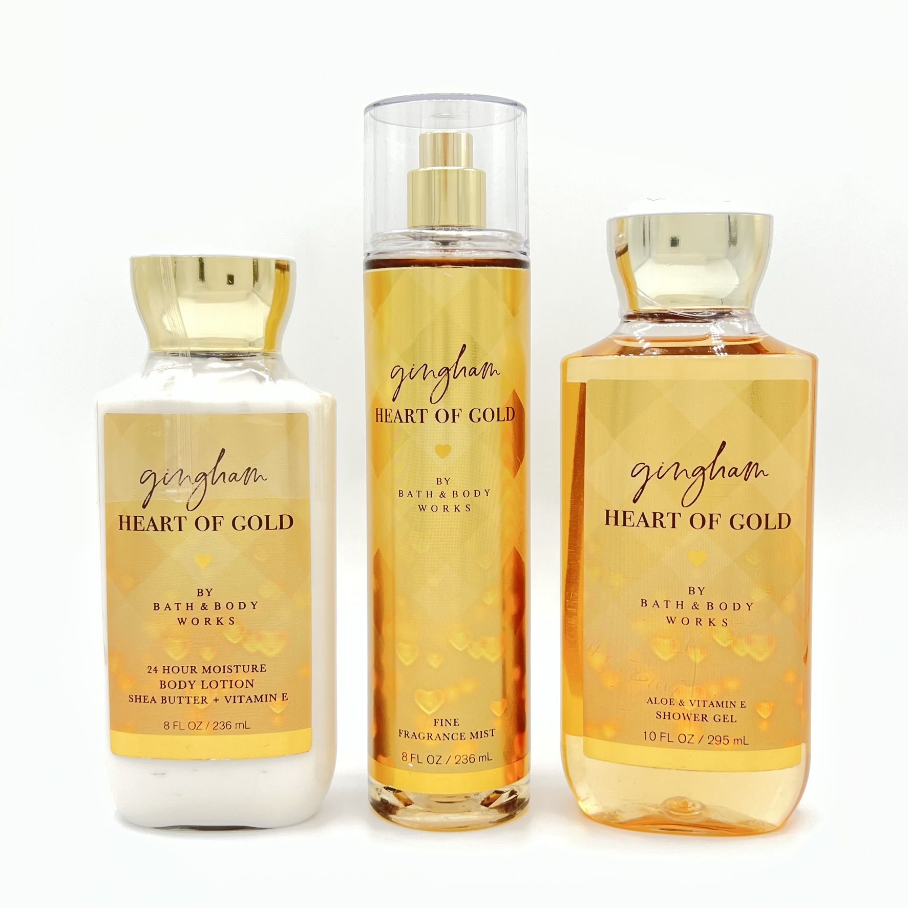 Bath & Body Works Gingham Heart of Gold 8oz Body Lotion, 8oz Fine