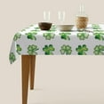 thumbnail image 4 of St. Patrick''s Day Tablecloth 60 x 84 Inch Rectangle Watercolor Shamrock Table Cloth Washable Wrinkle Resistant Rustic Lucky Green and White Table Cover for Holiday Party Dinner Decor, 4 of 6