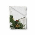 thumbnail image 2 of Christmas Soft Flannel Fleece Throw Blanket, Floral Wreath Cultural Design Poinsettia Blossoms Holly Pine Cone and Branches, Cozy Plush for Indoor and Outdoor Use, 70" x 90", Multicolor, by Ambesonne, 2 of 6