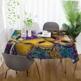 thumbnail image 6 of 54"x72" Mardi Gras Tablecloth, Waterproof Washable Polyester Square Table Cover, Durable Tablecloth for Kitchen Dining Table Party Decor, 6 of 7