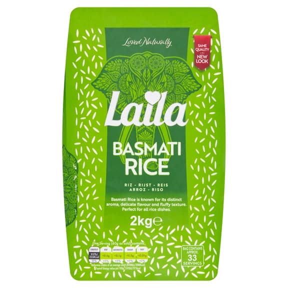 Laila Basmati Rice 2Kg, Imported from Britain