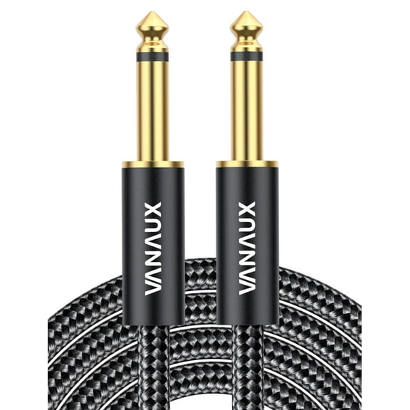 VANAUX 1/4 Inch Straight Instrument Cable 6.35mm Mono Jack TS Speaker Cable Compatible with Guitar, Keyboards,Bass, Electronic Drum, Pedal Effects, Amplifier, Audio Mixer, Speaker (10Feet/3m)