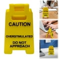thumbnail image 2 of Clearance! Caution Overstimulated Desk Sign Funny Desk Signage Accessories Humor Warning Caution Sign Fun Decor for Coworker Teammate Employee Desktop Ornament,Yellow, 2 of 9