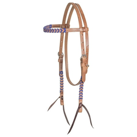 UPC: 0610393130729 | Martin Saddlery 5/8in Leather Browband Headstall w/Colored Lace Blue N/A