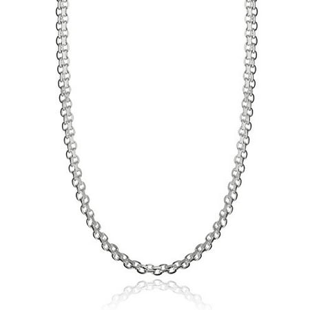 - Italian 925 Sterling Silver 3mm Bismark Chain - 16, 18, 20, 22, 24, 30 Inches (30)