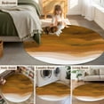 thumbnail image 5 of Round Rugs 7 Ft, Burnt Orange Ombre Non Slip Area Rugs for Kitchen Bedroom Entryway, Modern Ocean Waves Abstract Moire Art Washable Carpet Runner Rug Floor Mats for Bedroom Home Decor, 5 of 9