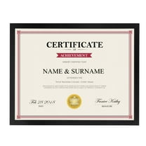 8.5x11 Black Document Certificate Frame, 1 Pack