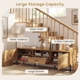 thumbnail image 6 of Costway Rattan TV Stand for TVs up to 80” with 2 Storage Cabinets, Open Shelf & Drawer, 6 of 11