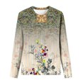 thumbnail image 5 of Pompotops Hauts Amples à Col Rond pour Femmes T-Shirts Imprimés Décontractés Blouse à Manches Longues en Solde, 5 of 5