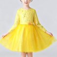 thumbnail image 2 of AHTJRT Sequin Dress for Girls Sleeveless Shiny Sparkly Tulle Dresses Prom Wedding Party Dancing Birthday Daughter Dress Yellow 4-5 Years, 2 of 8