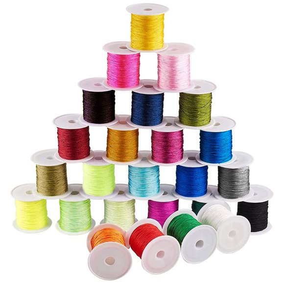Cable de nailon Thread PH PandaHall de 0,8 mm, 250 yardas, 25 colores
