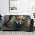 thumbnail image 2 of Naloa Vintage Pattern Fox Flannel Blankets - Thick and Warm Blanket for Winter, Soft Fuzzy Plush King Blanket for All Seasons80"x60", 2 of 6