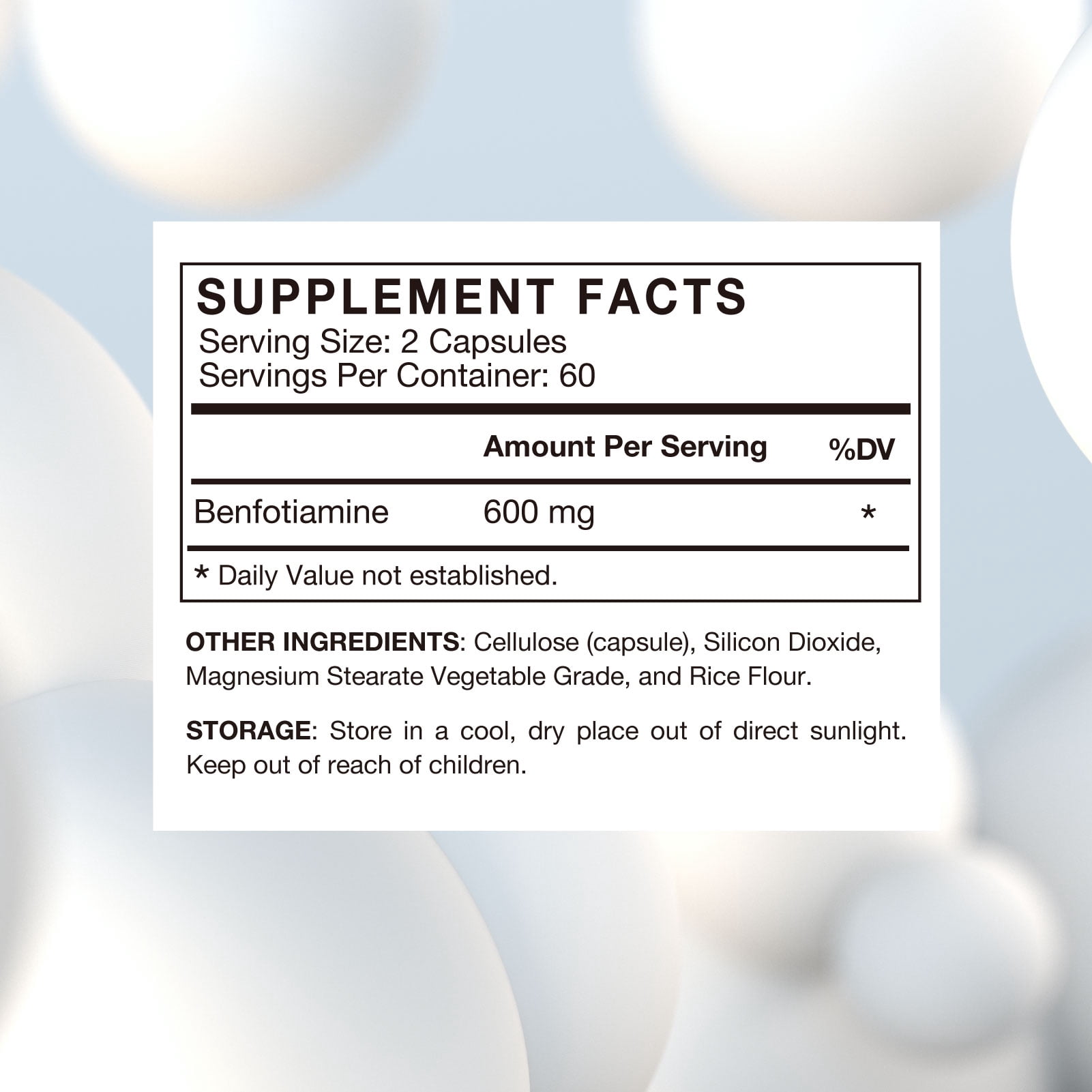 Vitamin B1 Benfotiamine Supplement 600mg, 120 Veggie Capsules 5X Time Fat-Soluble Thiamine, Max Boost Bioavailable Thiamine B1 Levels, Made in USA
