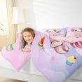thumbnail image 4 of Manfei Cute Cartoon Salamander King Size Comforter Sets,Rainbow Watermelon Cake Bedding Comforter Set,Pink Kawaii Axolotl Bedding Set For Girl Kids,Super Cozy Room Decor Reversible,3pcs, 4 of 8