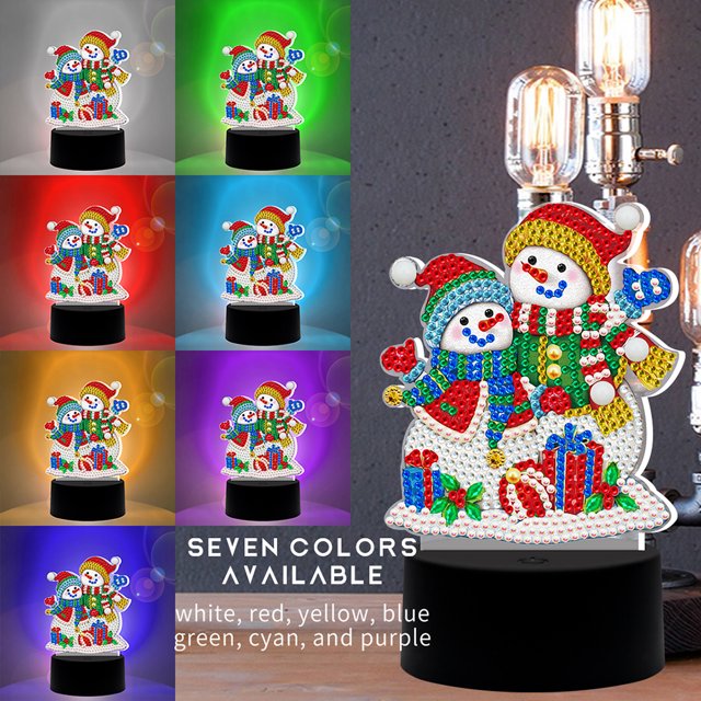 Cuadros Decorativos Lámpara LED DIY Rhinestone punto de cruz decoración del hogar mosaico adornos de regalo hechos a mano Tmvgtek embutido en tela