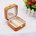 thumbnail image 3 of Jewelry Storage Box Waterproof PU Leather Lockable Multi-Layer Multifunctional Fashion, Large Velvet ,Organiser Holder Case, for Rings Yellow, 3 of 8