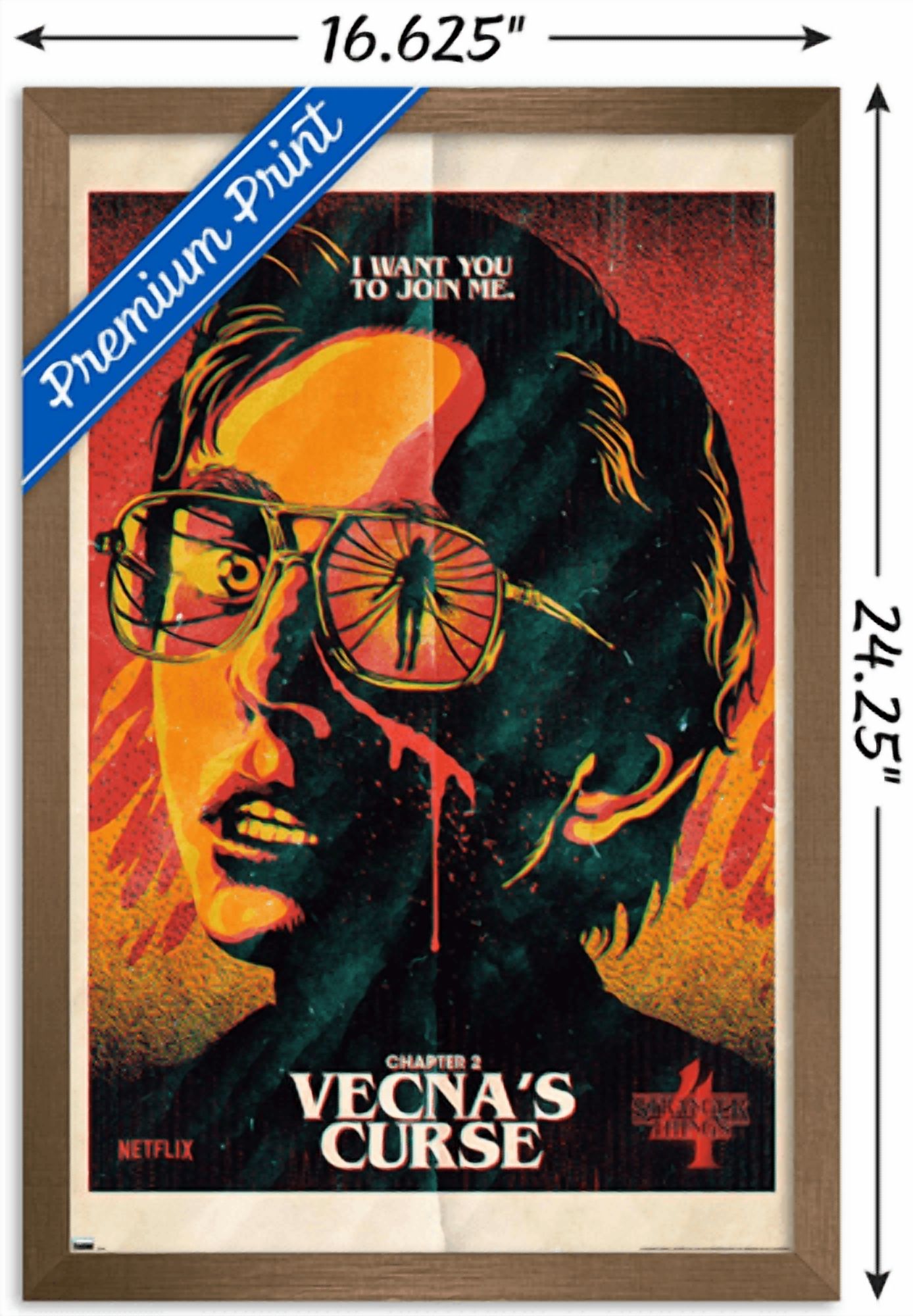 Netflix Stranger Things: Season 4 - Vecna's Curse Wall Poster, 14.725" x 22.375" Framed