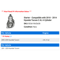 thumbnail image 2 of Starter - Compatible with 2010 - 2014 Hyundai Tucson 2.4L 4-Cylinder 2011 2012 2013, 2 of 2
