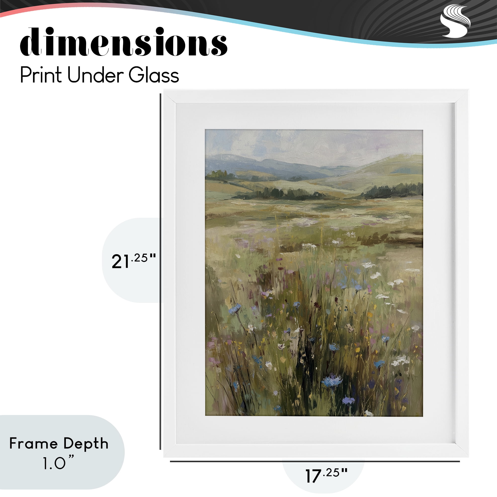 Stupell Industries Breezy Pastures Impression White Framed Print Under Glass, design by Svetlana Aleynikova