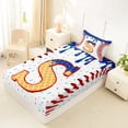 thumbnail image 4 of Erosebridal Cartoon S Letter Twin Sheet Sets, Boys Baseball Game Bedding, 3pcs, 4 of 5