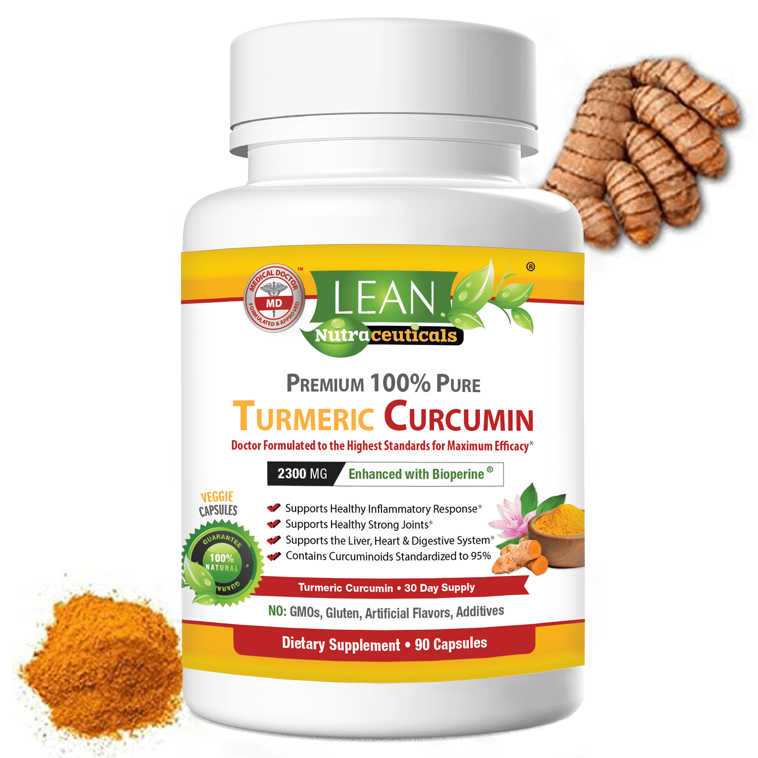 Turmeric Curcumin with Black Pepper Bioperine 2300 mg, Joint Liver