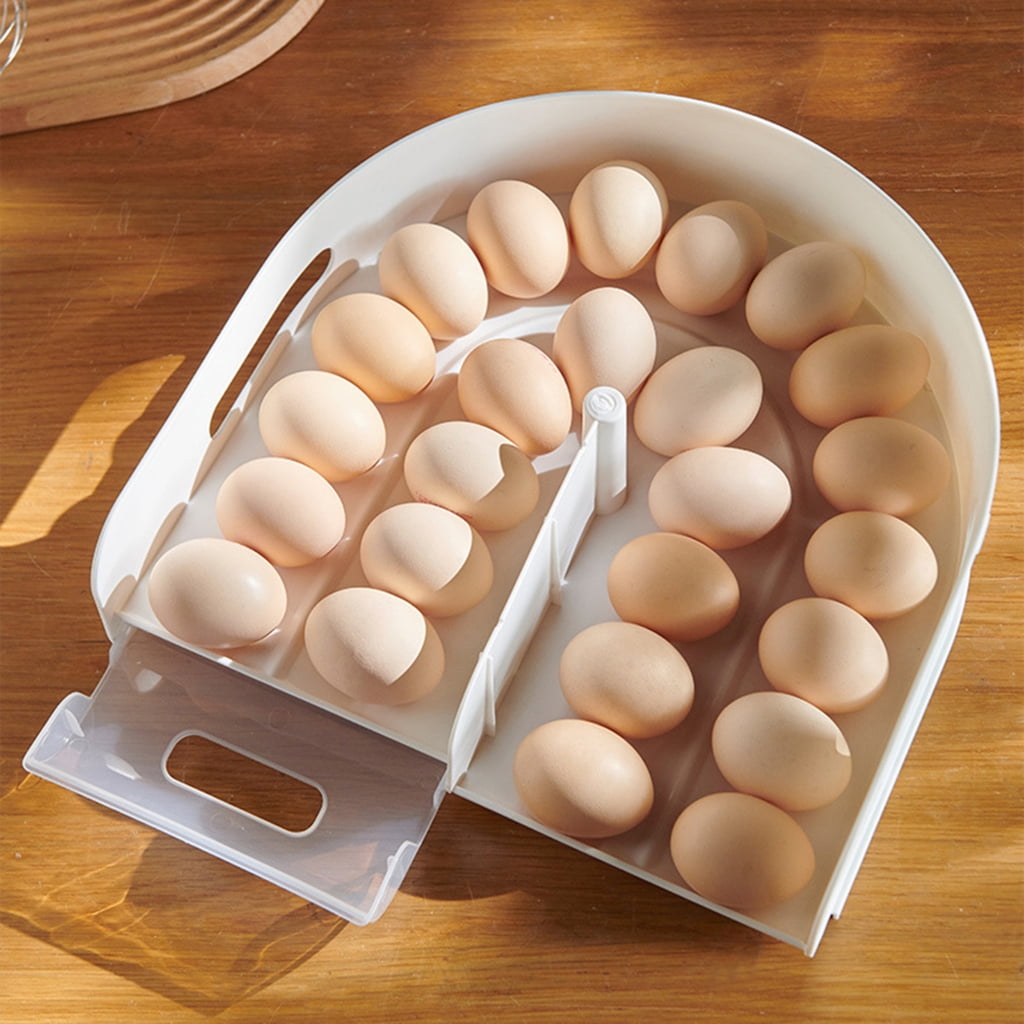 Stackable Rolling Eggs Container Double Layer U Type Space Efficient Kitchen Organizers Sturdy PP Materials
