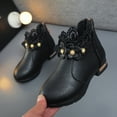 thumbnail image 5 of Otqutp Baby Cute Footwear Little/big Kids Shoes Fashion Boots Shoes Plush Low Tube 3D Flowers Print Leather Boots for 4 to 12 Years, 5 of 9