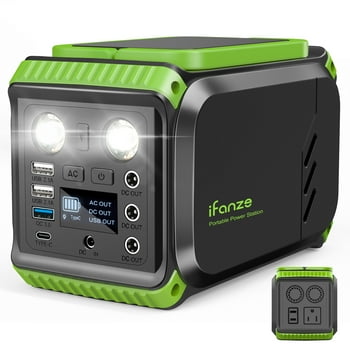 iFanze 200W Portable Power Station, 148Wh 40000mAh Solar Generator Power Supply with 110V AC Outlets & LED Light, Backup Battery for CPAP, Home Emergency, Outdoor Camping, Road Travel, Hunting, RV