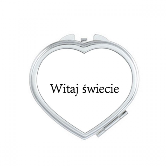 Hello World Polish Art Deco Fashion Mirror Travel Magnification Portable Handheld Pocket Makeup