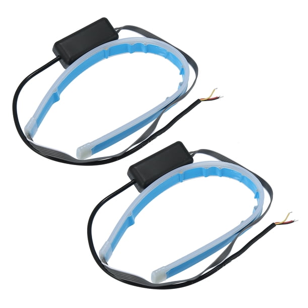 2 Piezas 30cm 12 Pulgadas LED Delantero Faro Tira Luz para Coche Amarillo y Blanco