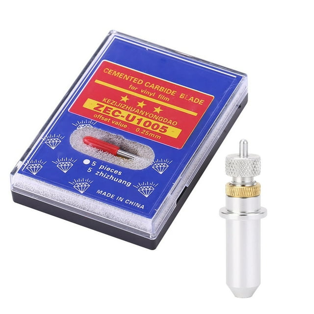 15 cuchillas de corte de acero de tungsteno para plotter, herramienta de corte de 30, 45 y 60 grados con soporte