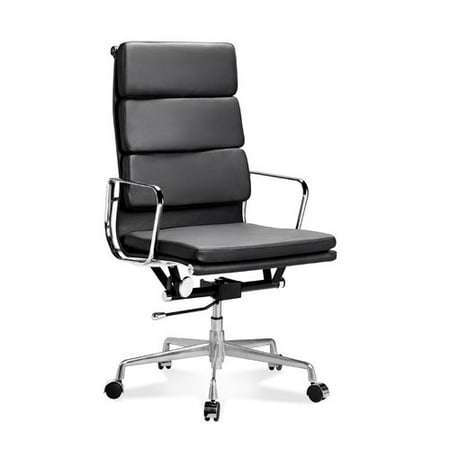 Modern Aluminum Group Style Management HighBack Chair with Genuine Leather Soft Pad Office Executive Chair,