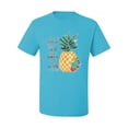 thumbnail image 2 of Pineapple Stand Tall Wear Crown And Stay Sweet Inside Arty Inspirational Pop Culture Men's Graphic T-Shirt, Light Turquoise, Medium, 2 of 3
