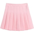 thumbnail image 2 of Falda plisada lisa de cintura alta para mujer, uniformes escolares de tenis para patinadora, minifalda acampanada, pantalones cortos con forro Xemadio CZYD-ST66-11, 2 of 6
