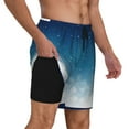 thumbnail image 2 of Kdxio Christmas Snowflakes Print Men'S Swim Trunks With Compression Liner 7 Inch Inseam Quick Dry Swim Shorts, 2 of 7