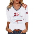 thumbnail image 2 of Trgacdwlo S-5XL 250th Anniversary USA Shirt Women We the People V Neck 3/4 Sleeve Patriotic Shirts for Women Independence Day 1776-2026 4th of July Outfits for Women, 2 of 5