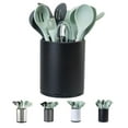 thumbnail image 1 of Libodour Soporte Para Utensilios De Cocina, Extra Grande, Giratorio 360 Para Organizador De Mostrador, Almacenamiento De Acero Inoxidable, Carrito Para Cubiertos De Cocina, 3 Compartimentos, Cuchara,, 1 of 5