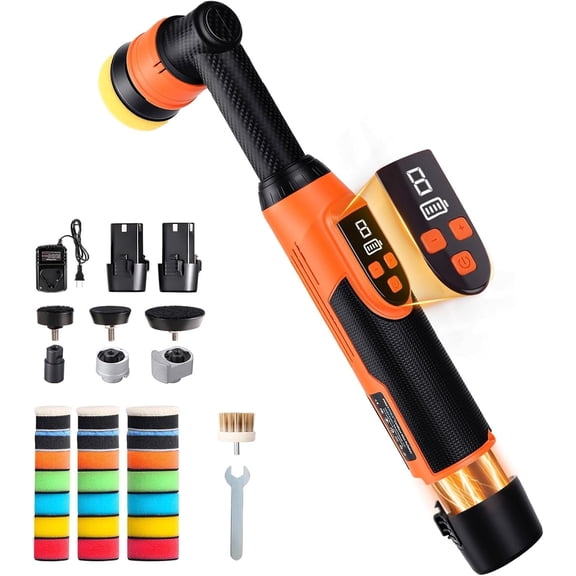 Cordless Mini Car Buffer Polisher 12V RO DA Dual Action Orbital Polisher 8 Variable Speed with 21 Buffing Pads Mini Buffing Machine for Car Detailing Waxing Sanding Scratch Removal