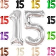thumbnail image 1 of KatchOn, Silver 15 Balloons Number - 40 Inch | Number 15 Balloons, Happy 15th Birthday Decorations for Girls | Silver 15 Number Balloon, 15 Birthday Decorations Boy | 15th Birthday Decorations, 1 of 8