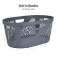 thumbnail image 5 of Mind Reader 40L Ventilated Laundry Basket, Lightweight Clothes Hamper with Cutout Handles for Bathrooms and Closets, Plastic, Gray, 5 of 8