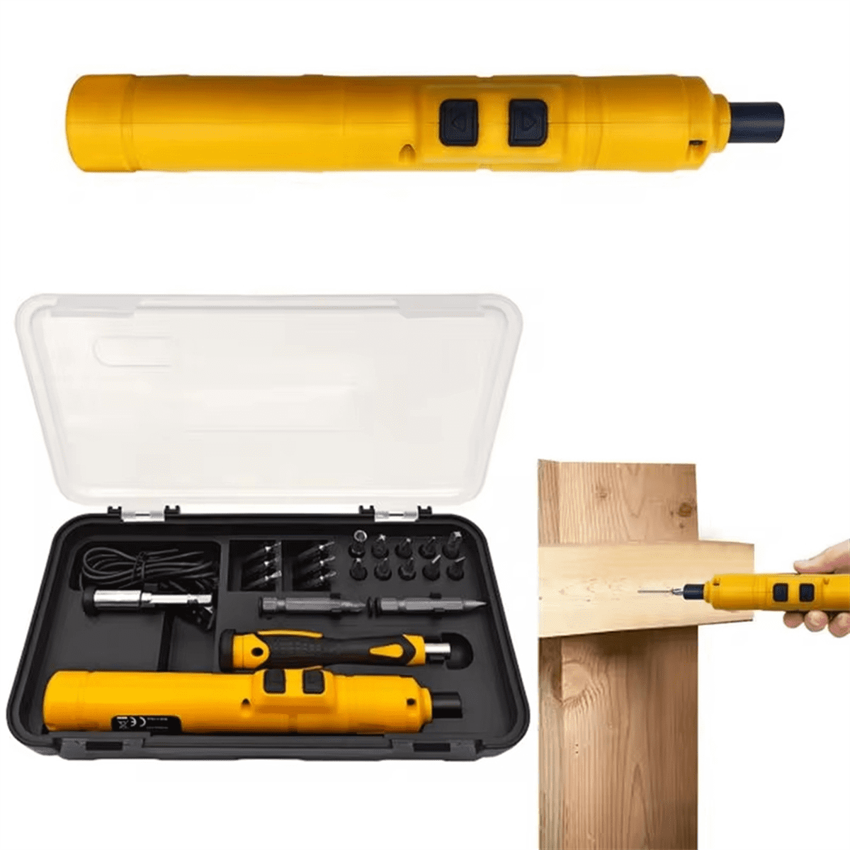 Electric Screwdriver Cordless Stick Battery Operated 3.6V Rechargeable Small