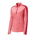 thumbnail image 3 of Sport Tek Women's Electric Hthr 1/4-Zip Pullover,Deep Red Electric/Deep Red,M, 3 of 4