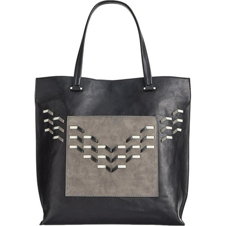Danielle Nicole Womens Lonna Faux Leather Colorblock Tote Handbag