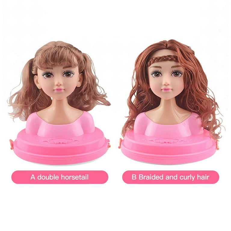 Makeup Doll Head for Kids Vivid Hairdresser Doll Head Interesting  Multifunctional Simulation Hairstyling Set 36pcs Girls