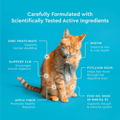 Vet IQ Hairball Health Supplement for Cats, Chicken Flavored Crunchy Chews, Approx. 30 Day Supply